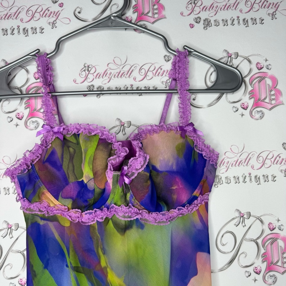 La senza babydoll dress mini floral flowers unique design bustier chemise dress - Picture 2 of 8